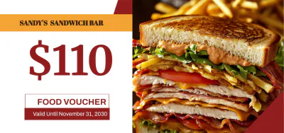 Free Blank Food Voucher Template to Edit Online