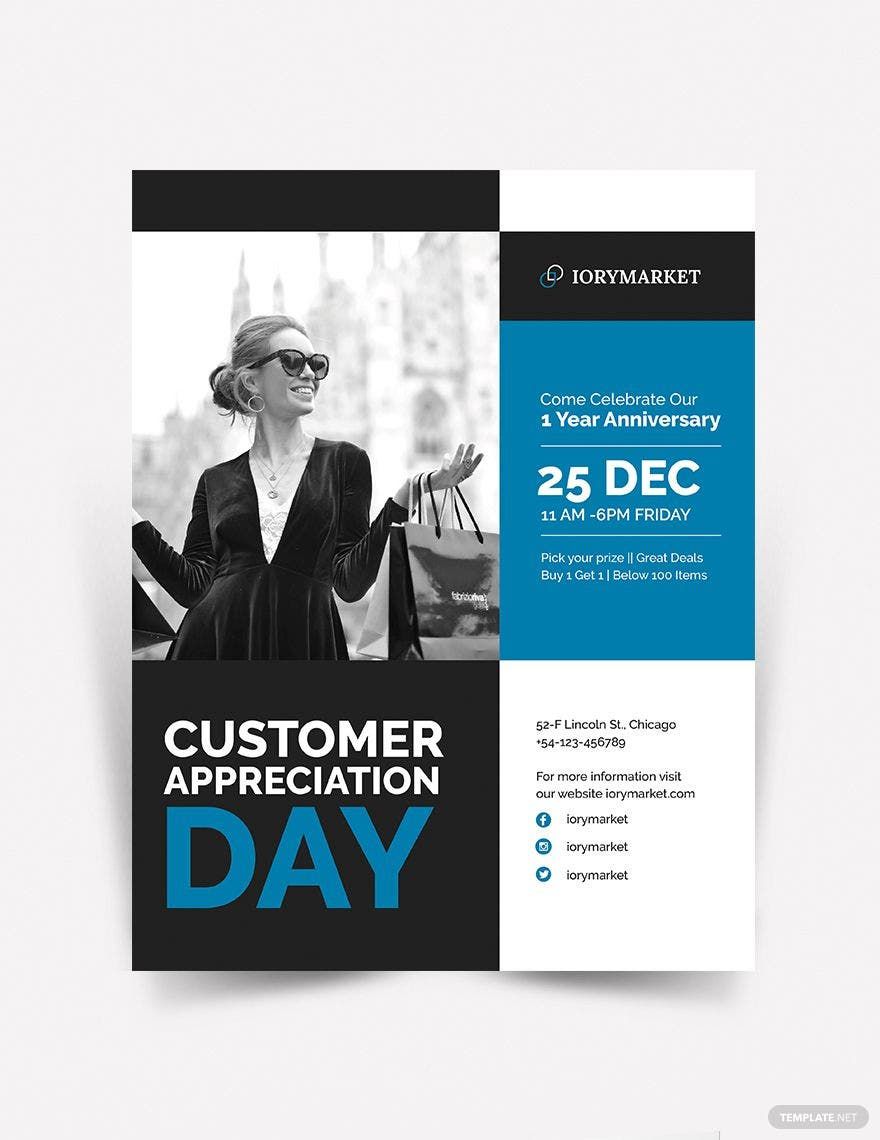 Customer Appreciation Flyer Template in Word, Google Docs, Illustrator, PSD, Apple Pages, Publisher, InDesign