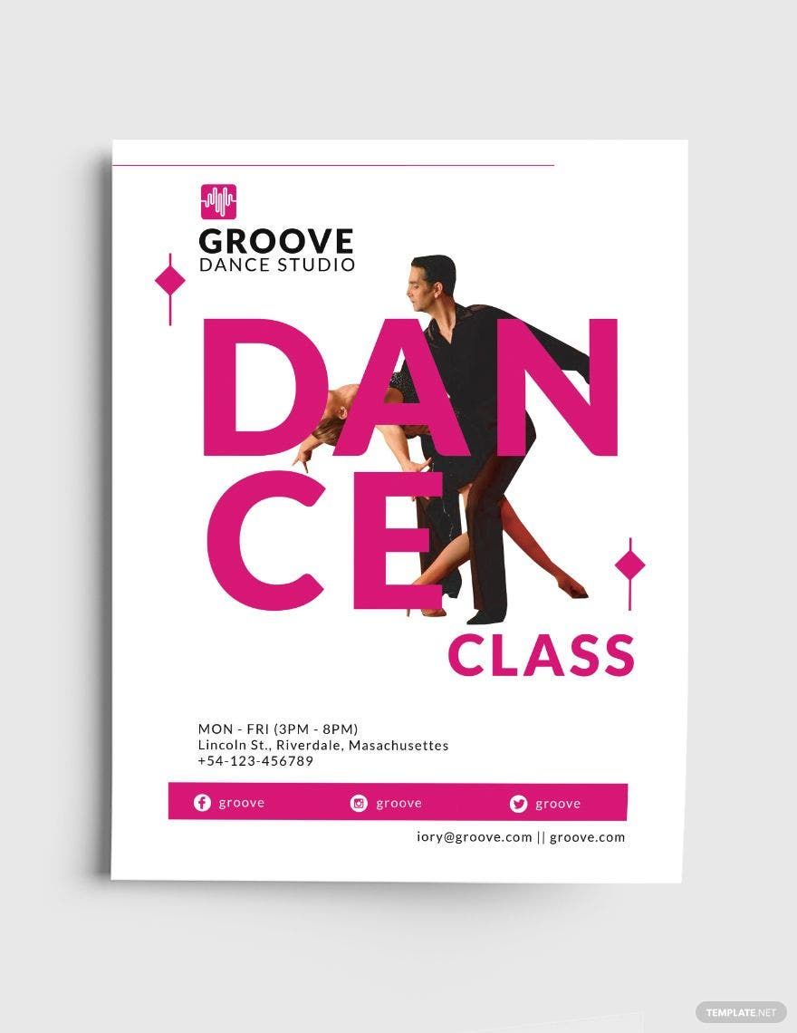 Dance Class Flyer Template in Word, Google Docs, Illustrator, PSD, Apple Pages, Publisher, InDesign