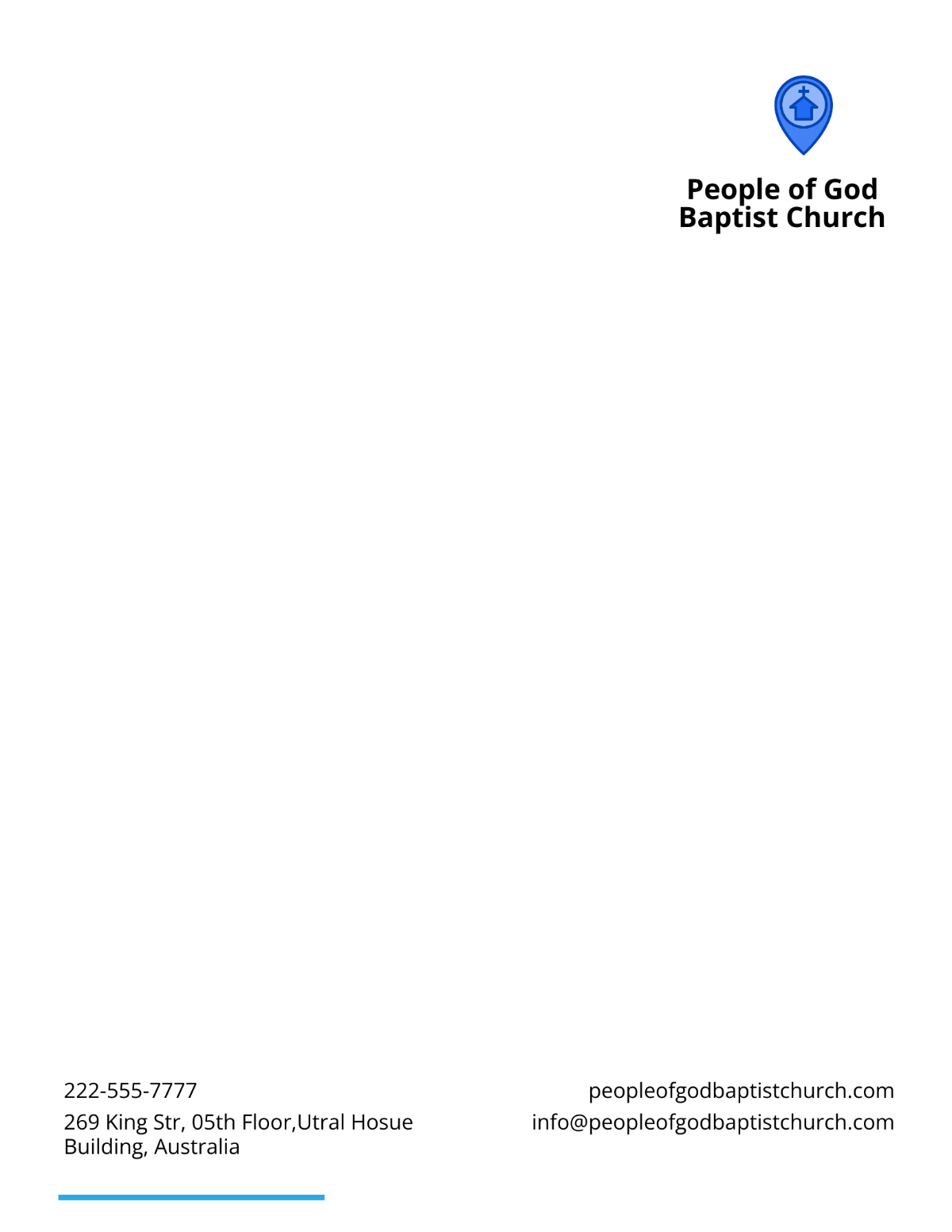 Free Baptist Church Letterhead Template