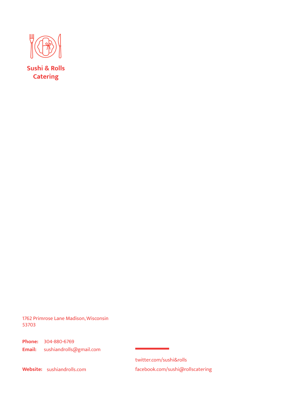 Catering Services Letterhead Template - Edit Online & Download