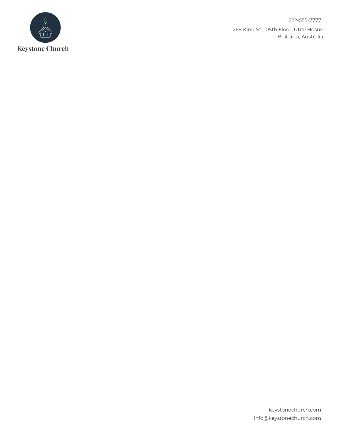 Free Church Letterhead Template