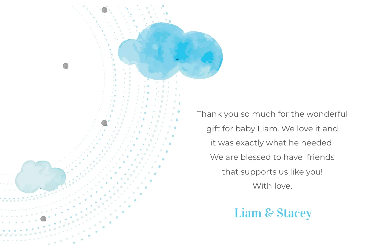 Free Baby Thank You Card Template to Edit Online