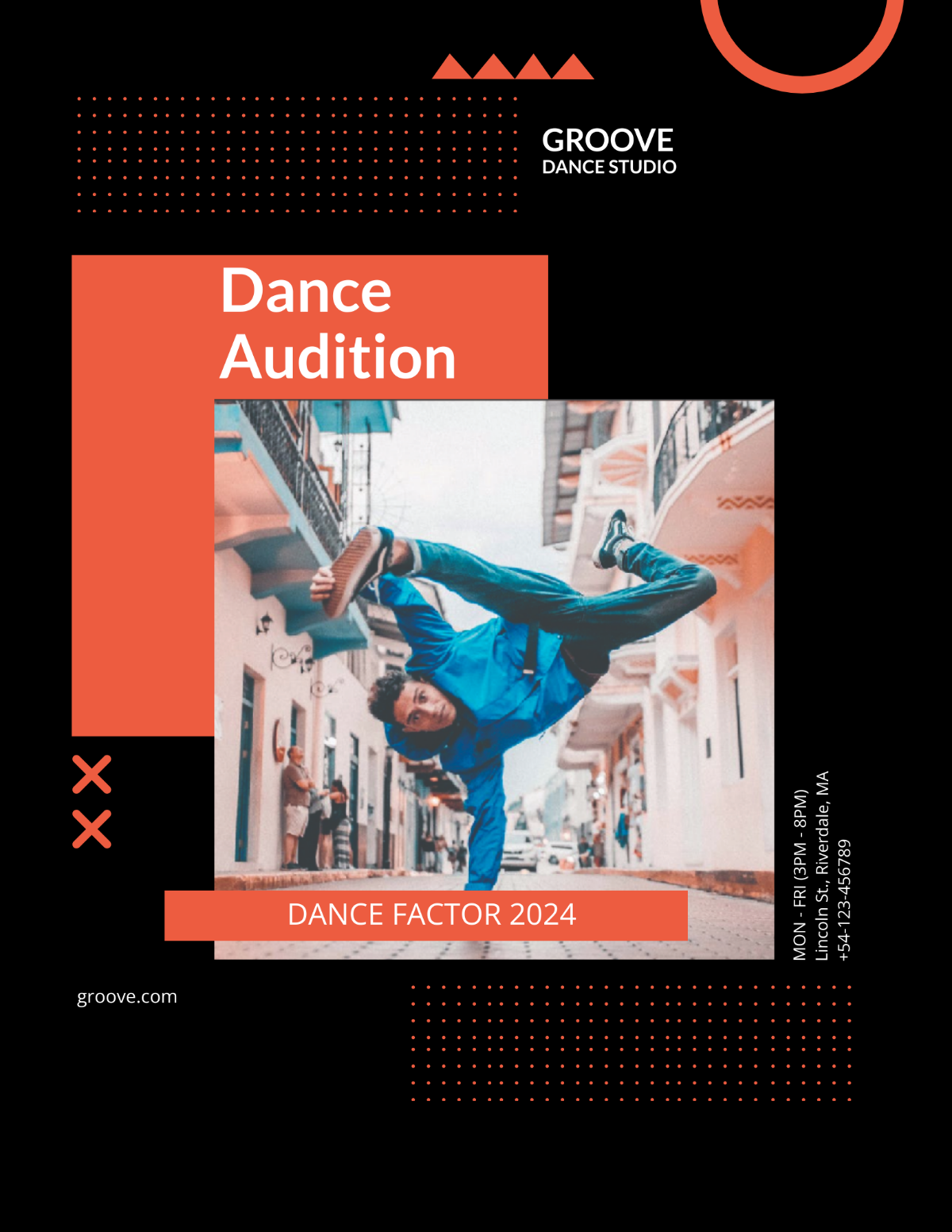 Sample Dance Audition Flyer Template