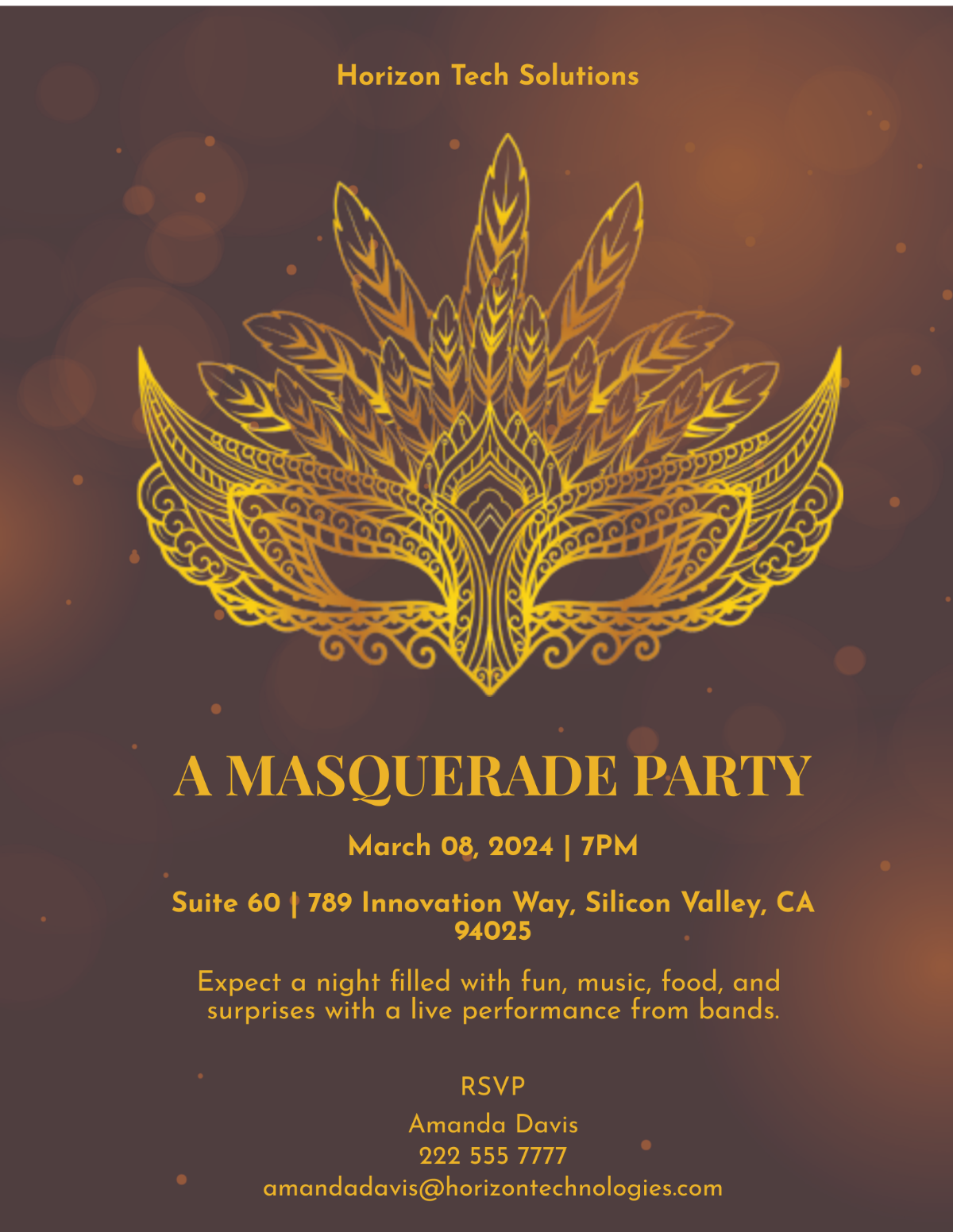 Masquerade Birthday Party Flyer