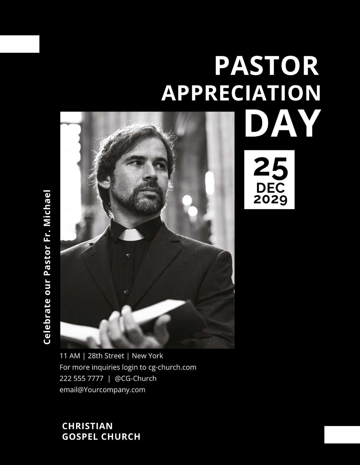 Pastor Appreciation Flyer Template - Edit Online & Download