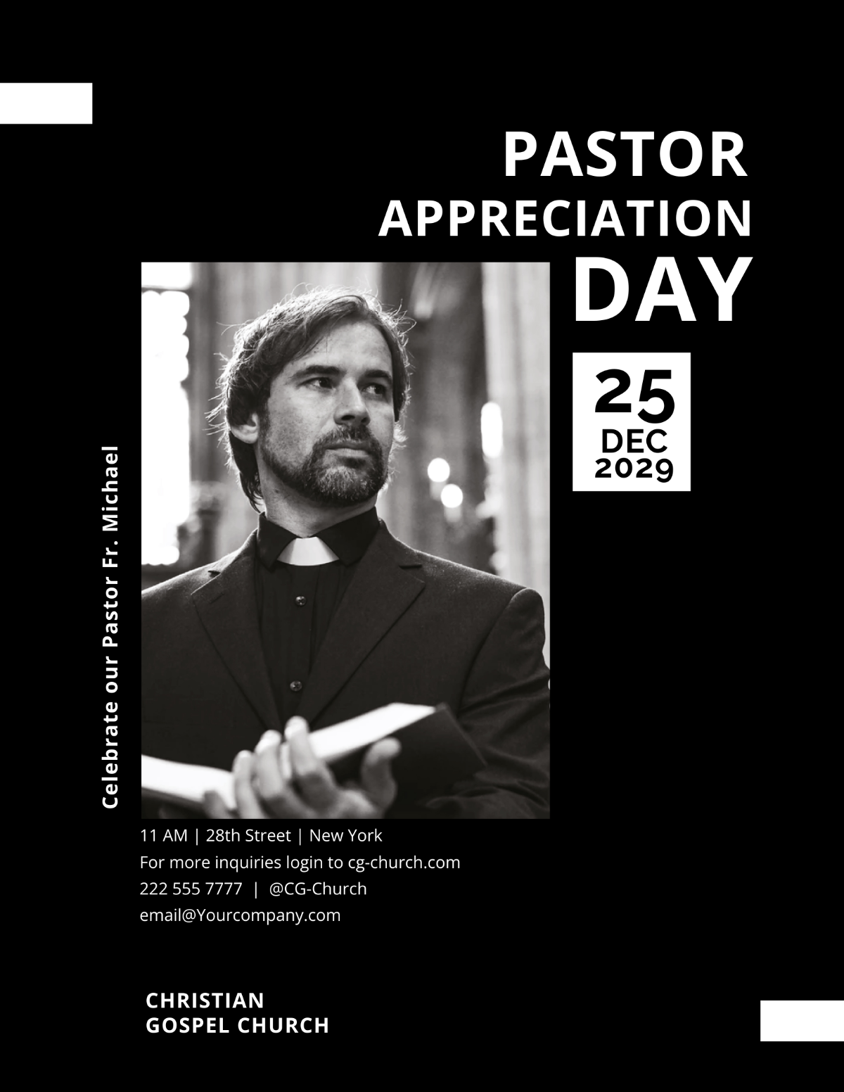 Free Pastor Appreciation Flyer Template