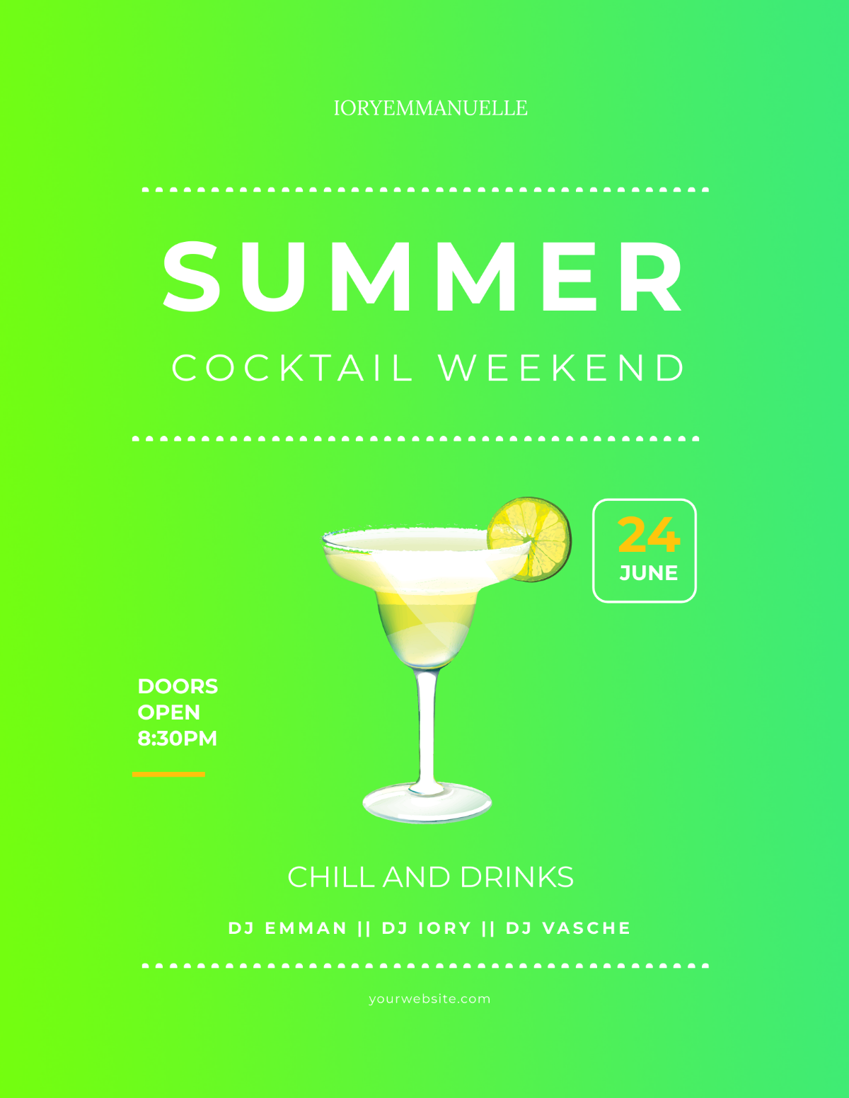 Free Summer Cocktail Party Flyer Template