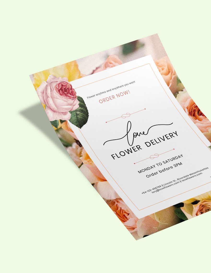 Flower Delivery Service Flyer Template