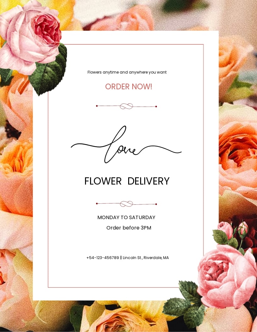 Flower Delivery Service Flyer Template.jpe