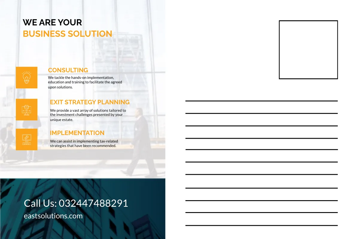 Free Sample Corporate Business Postcard Template to Edit Online