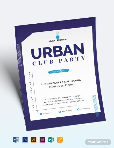 futuristic club flyer template 440x570