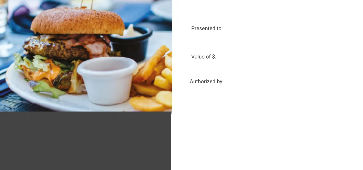 Free Simple Food Gift Voucher Template to Edit Online