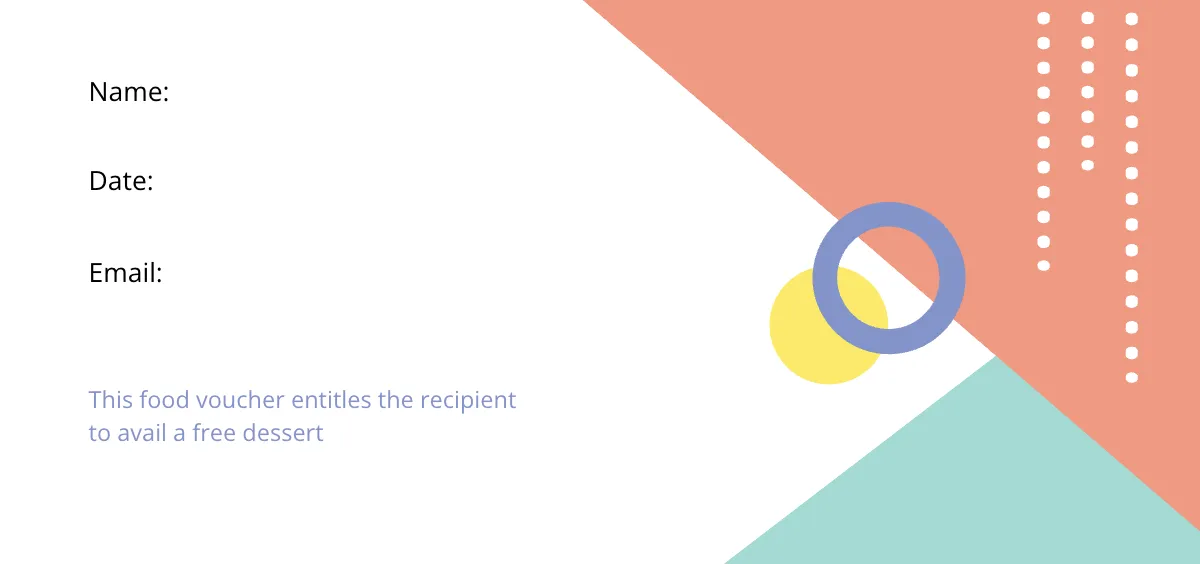 Free Dessert Food Voucher Template to Edit Online