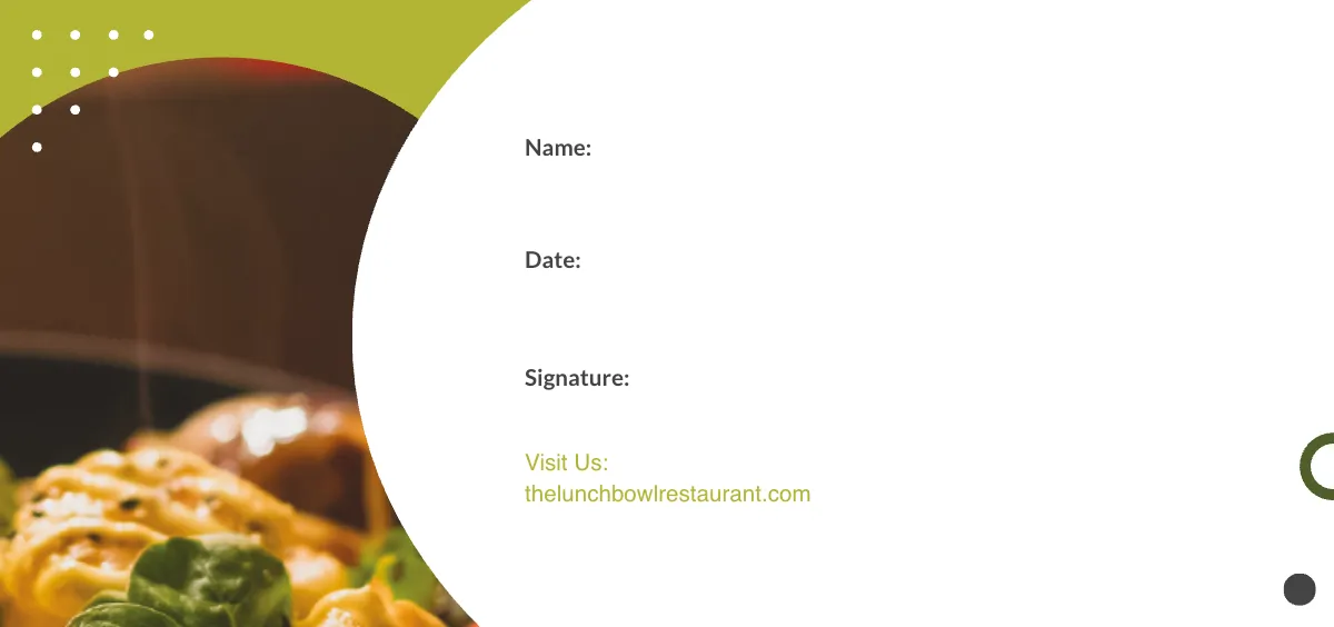 Free Lunch Food Voucher Template to Edit Online