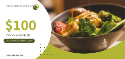 Free Lunch Food Voucher Template to Edit Online