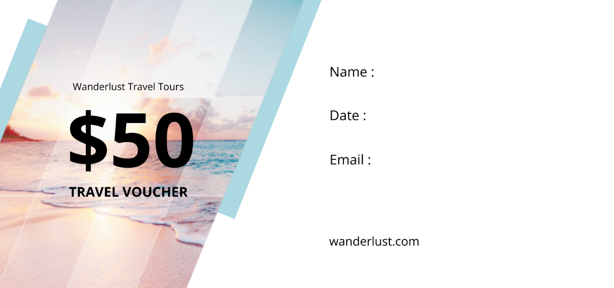 Summer Travel Voucher Template