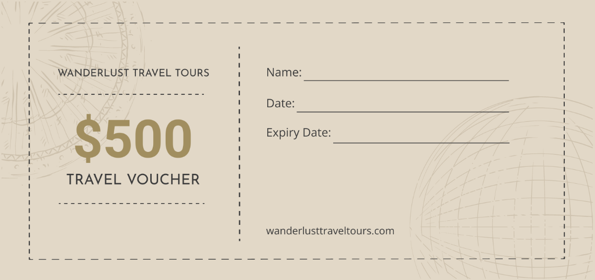 Travel Ticket Voucher Template