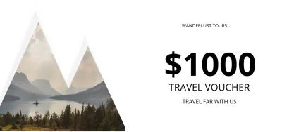 Free $1000 Travel Voucher Template to Edit Online