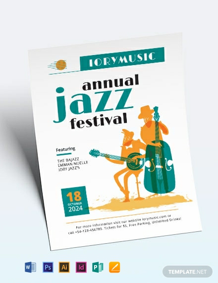 jazz music event flyer template 440x570