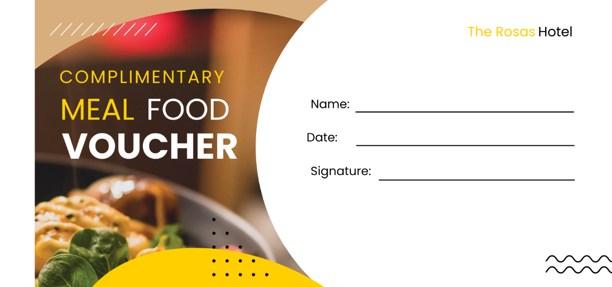 Complimentary Meal Food Voucher Template