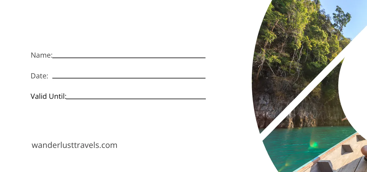 Free Gift Card Travel Voucher Template to Edit Online