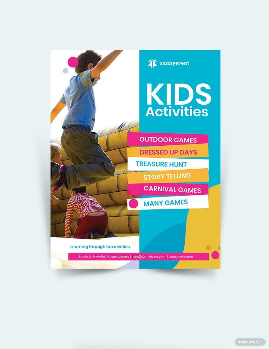 Kids Activities Flyer Template in Word, Google Docs, Illustrator, PSD, Apple Pages, Publisher, InDesign