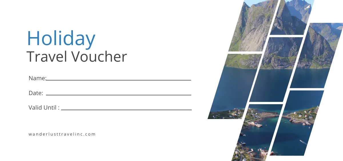 Free Holiday Travel Voucher Template to Edit Online