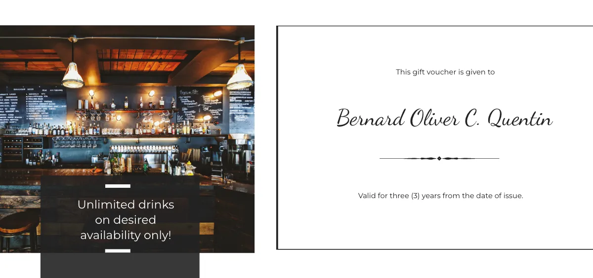 Free Hotel Mini Bar Voucher Template to Edit Online