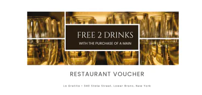 Free Restaurant Drink Voucher Template to Edit Online