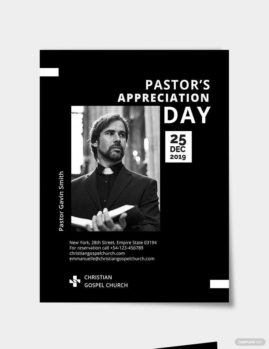 Free Pastor Appreciation Flyer Template in Word, Google Docs, Illustrator, PSD, Apple Pages, Publisher, InDesign
