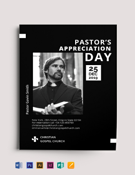 pastor appreciation flyer template 440x570