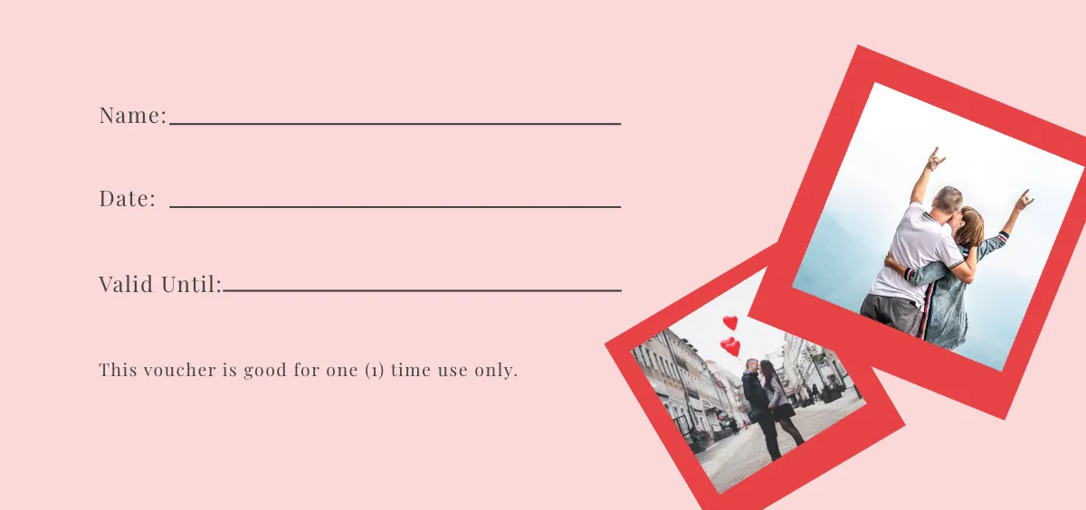 Free Romantic Getaway Voucher Template to Edit Online