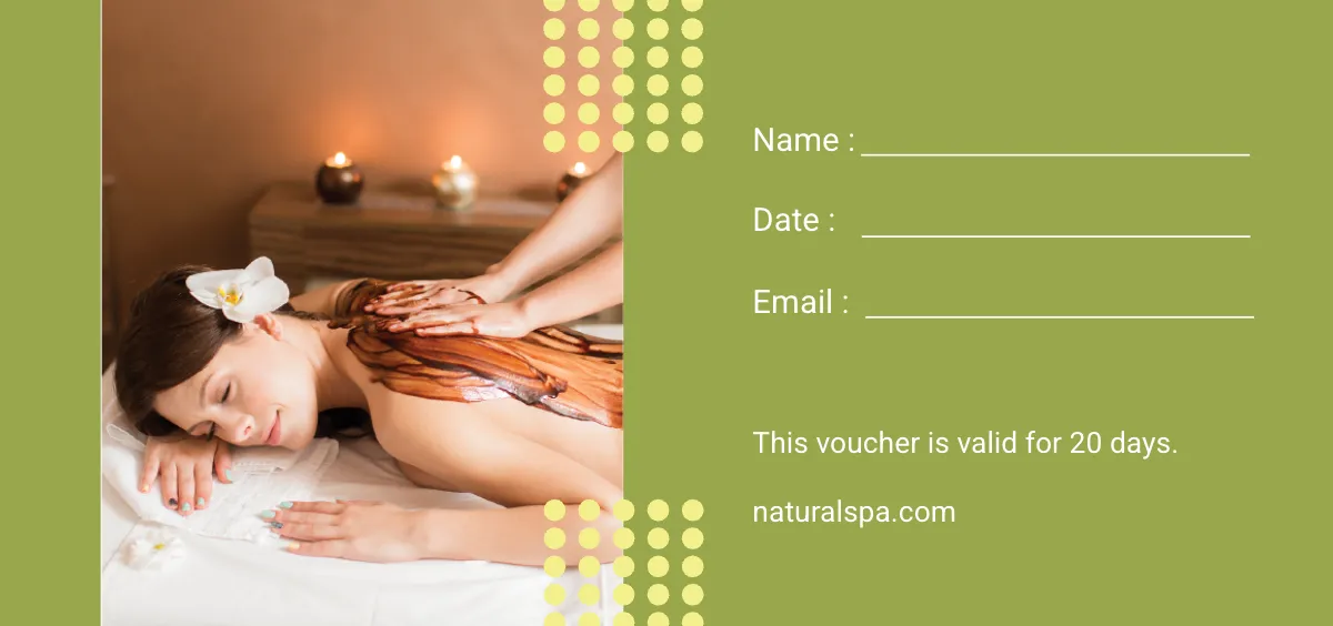 Free Spa Gift Voucher Card Template to Edit Online