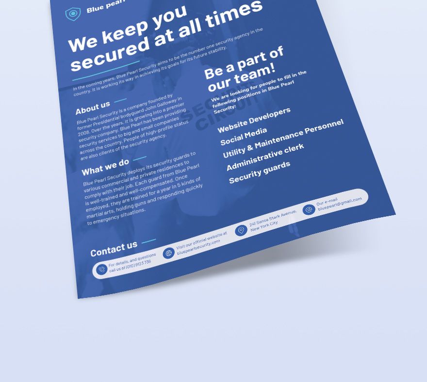 Security Services Company Flyer