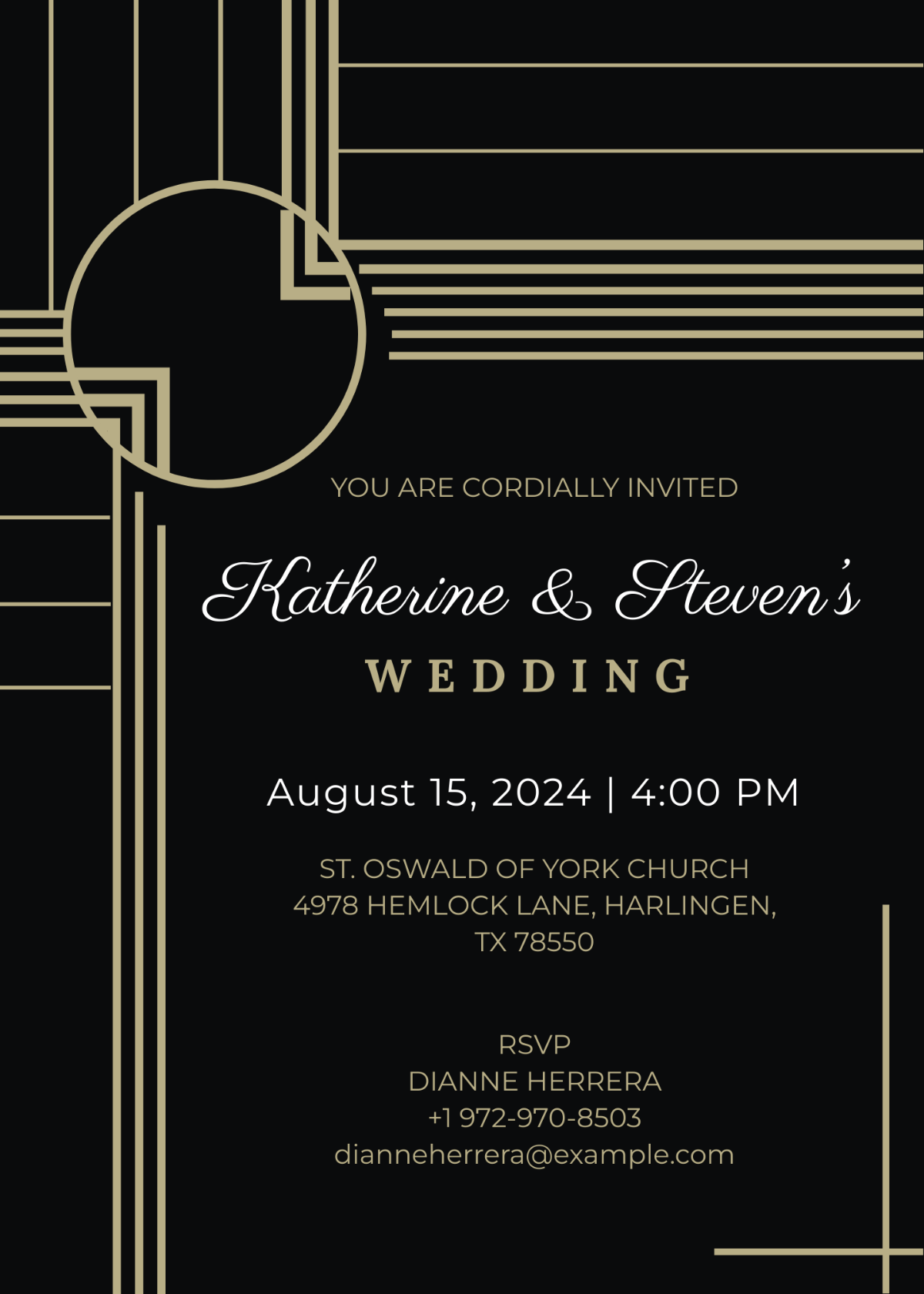 Printable Art Deco Wedding Invitation