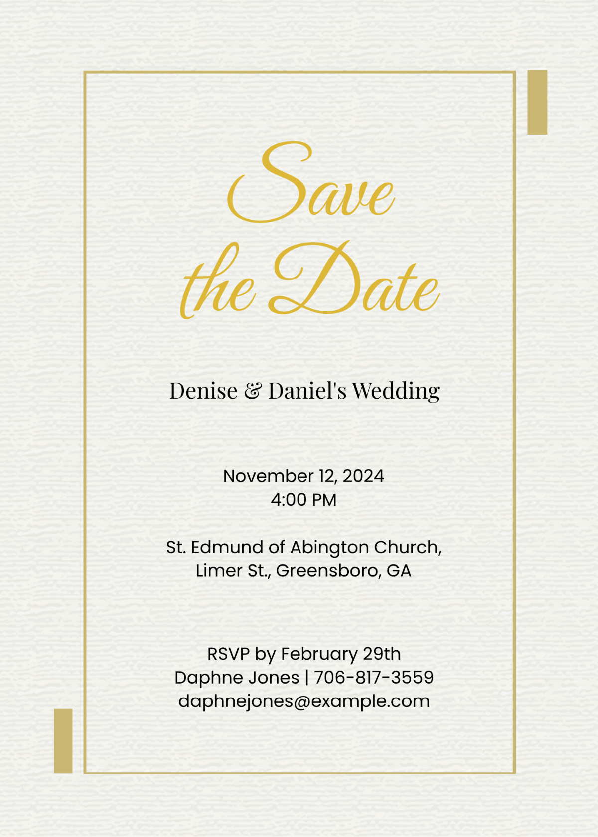 Save The Date Wedding Invitation