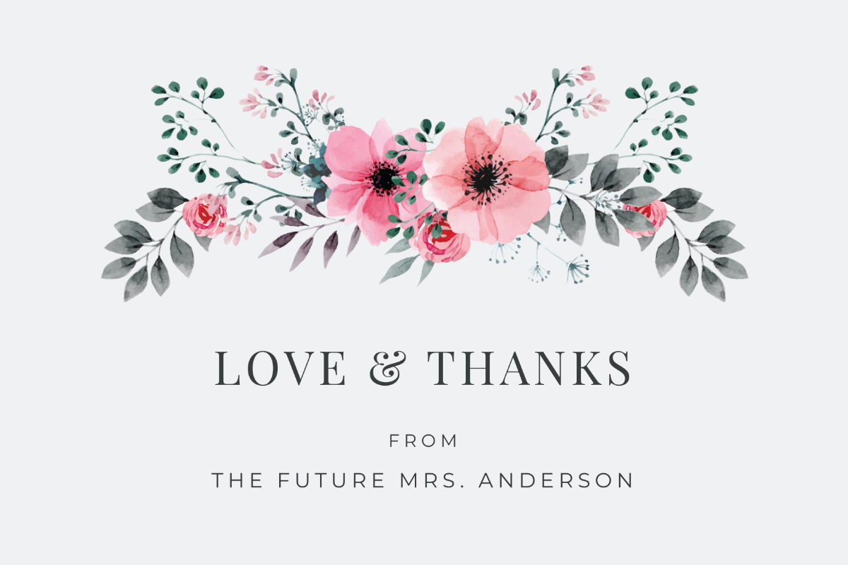 Bridal Shower Thank You Card Template