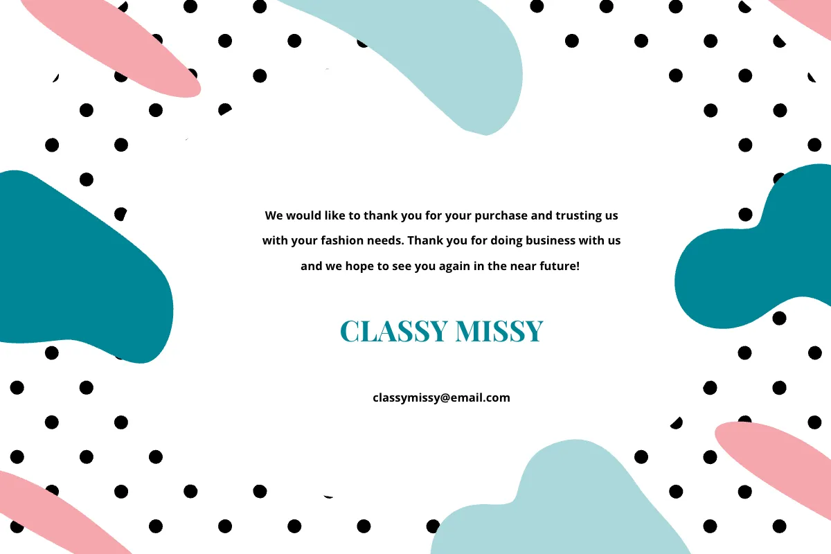 Free Fashion Business Thank You Card Template to Edit Online