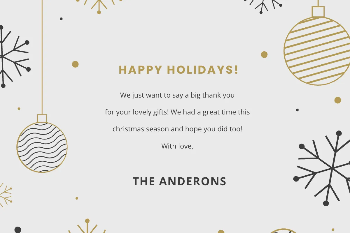 Free Holiday Thank You Card Template to Edit Online