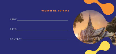 Free Weekend Getaway Travel Voucher Template to Edit Online