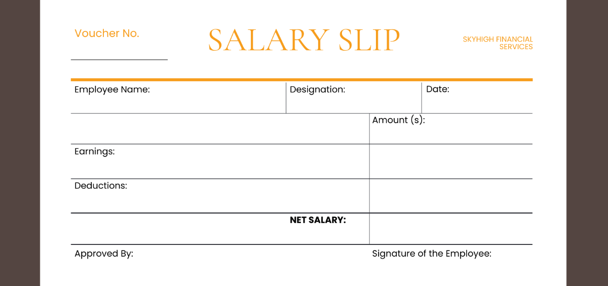 Free Salary Slip Voucher Template