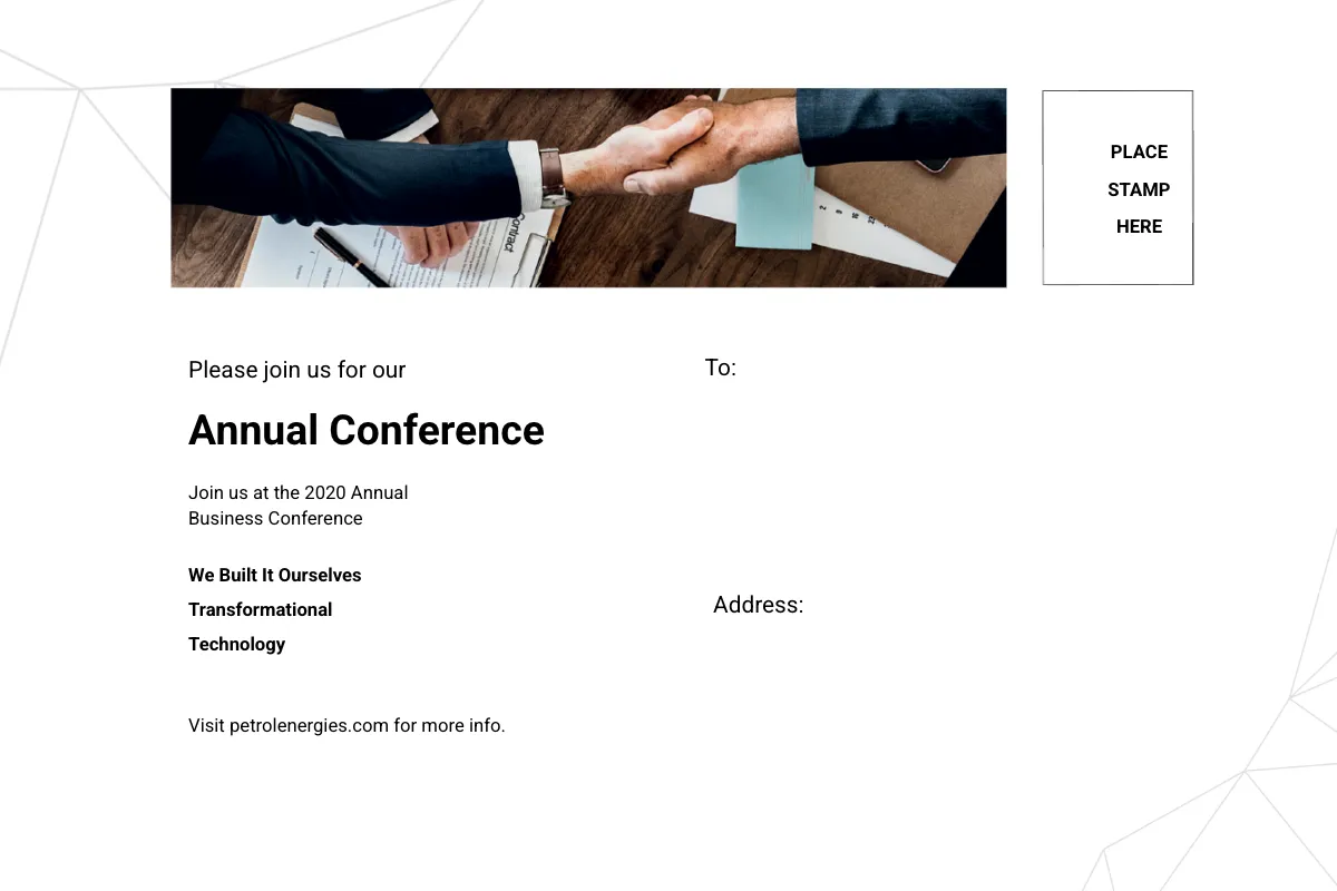 Free Annual Business Event Postcard Template to Edit Online