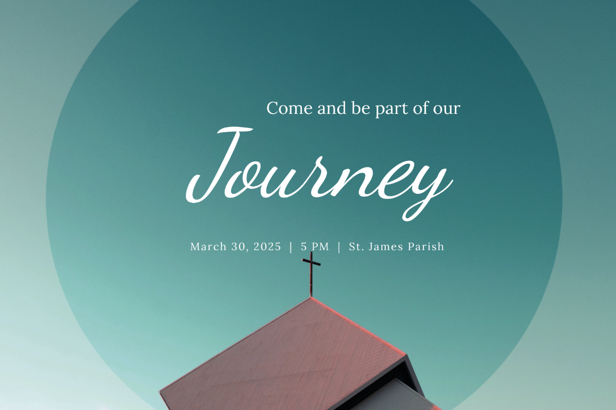 Church Invitation Postcard Template
