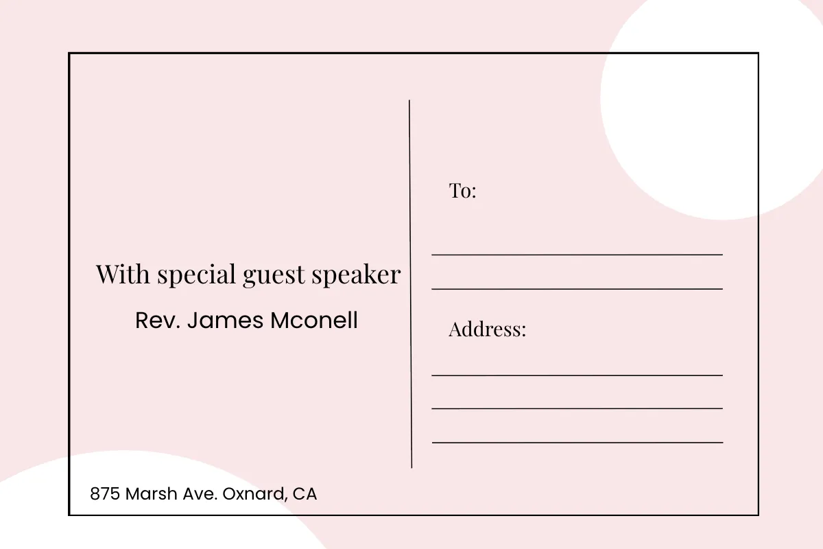 Free Church Marketing Postcard Template to Edit Online