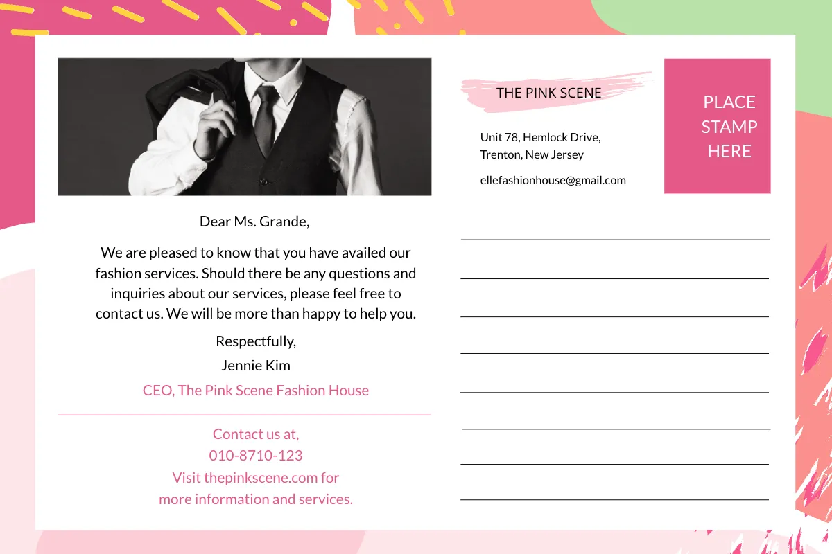 Free Fashion Postcard Template to Edit Online