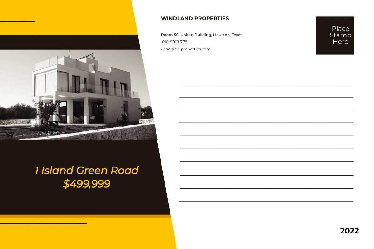 Free Real Estate Listing Postcard Template to Edit Online