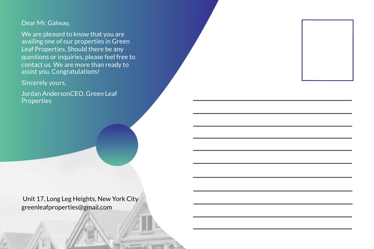 Free Simple Real Estate Postcard Template to Edit Online