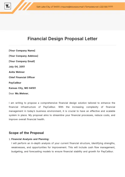 Free Financial Design Proposal Letter Template to Edit Online