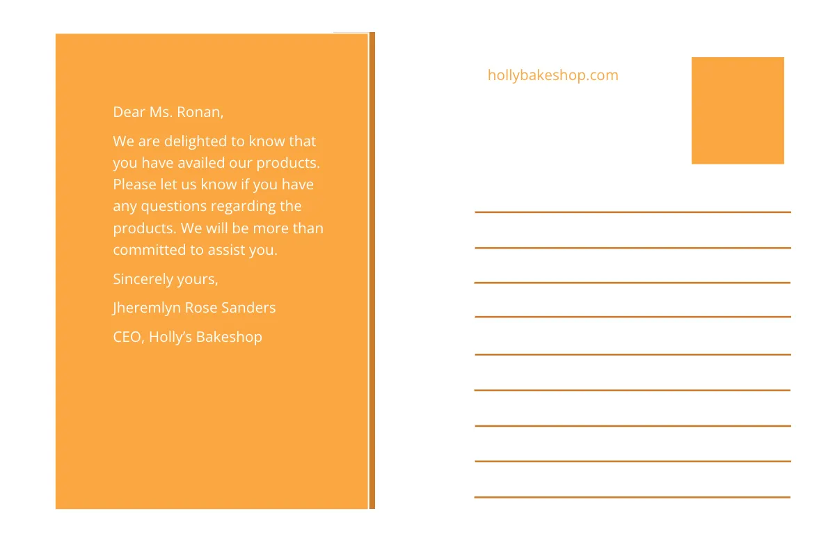 Free Sample Small Business Postcard Template to Edit Online